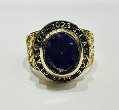 10K GOLD GRADUATION RING, SIZE: 10.0,  WEIGHT: 8.2gm