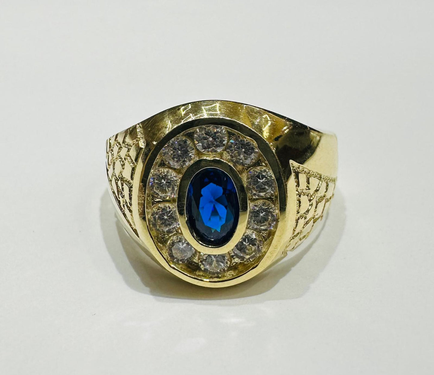 10K GOLD RING WITH CZ RHODIUM, SIZE: 8.0,  WEIGHT: 4.9gm