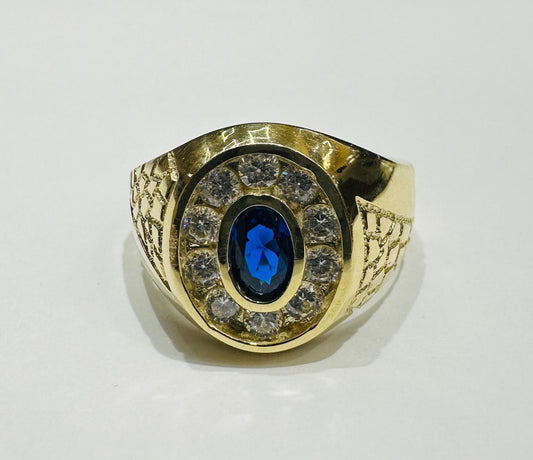 10K GOLD RING WITH CZ RHODIUM, SIZE: 8.0,  WEIGHT: 4.9gm