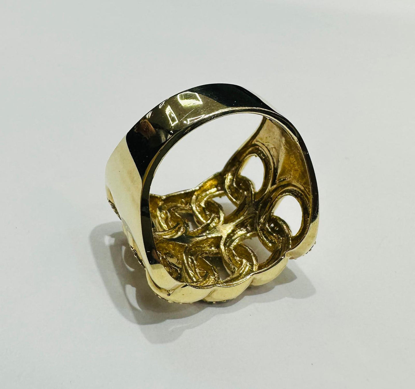 10K GOLD CUBAN LINK RING, SIZE: 11.0,  WEIGHT: 10.4gm