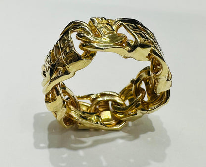 10K GOLD CHINO LINK RING, SIZE: 10.0,  WEIGHT: 15.2gm