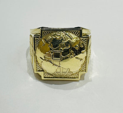 10K GOLD GLOBE RING, SIZE: 12.0,  WEIGHT: 6.2gm