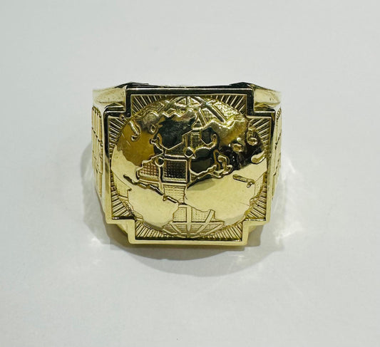 10K GOLD GLOBE RING, SIZE: 12.0,  WEIGHT: 6.2gm