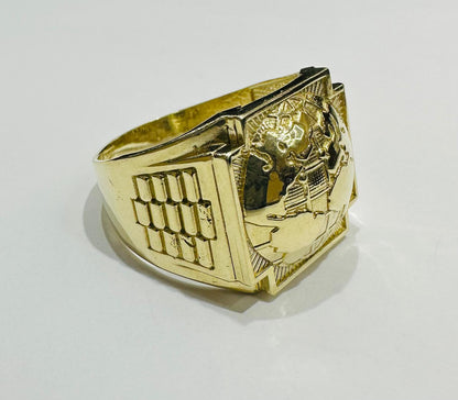 10K GOLD GLOBE RING, SIZE: 12.0,  WEIGHT: 6.2gm