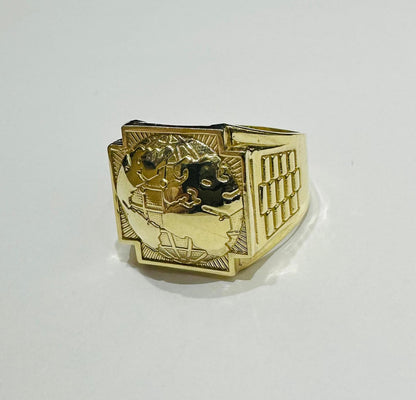 10K GOLD GLOBE RING, SIZE: 12.0,  WEIGHT: 6.2gm