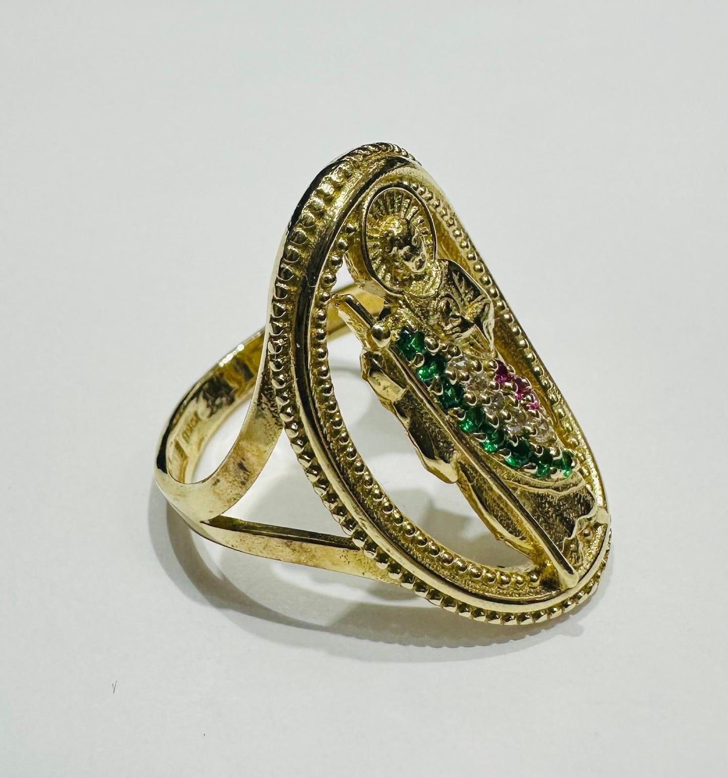 10K GOLD SAINT JUDE RING, SIZE: 8.0,  WEIGHT: 5.7gm
