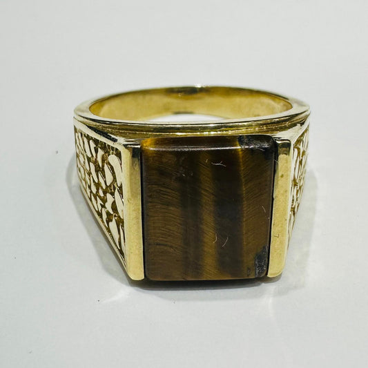 10K GOLD RING BIRTHSTONE RING WITH CZ STONE, SIZE: 10.2,  WEIGHT: 8.1gm
