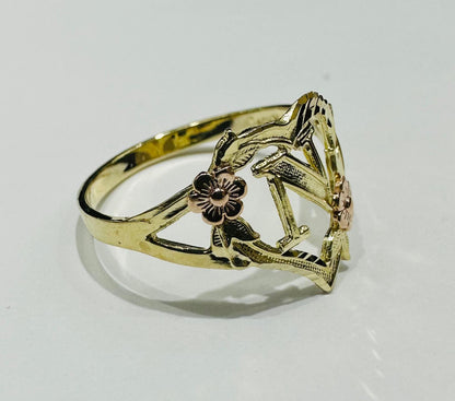 10K GOLD INITIAL "N" RING, SIZE: 9.0,  WEIGHT: 1.8gm