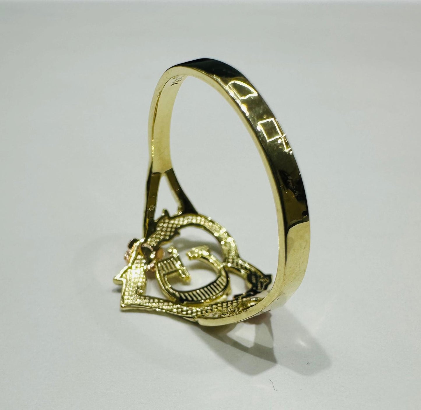 10K GOLD INITIAL "G" RING, SIZE: 9.0,  WEIGHT: 1.8gm