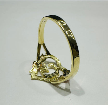 10K GOLD INITIAL "G" RING, SIZE: 9.0,  WEIGHT: 1.8gm