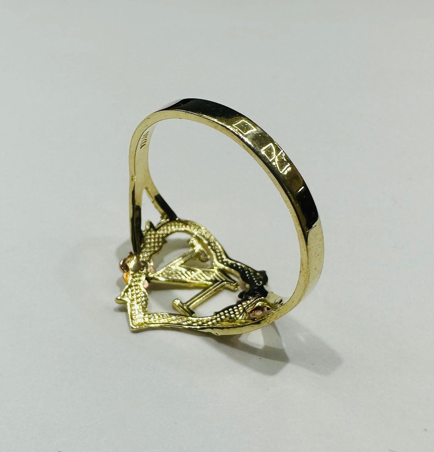 10K GOLD INITIAL "N" RING, SIZE: 9.0,  WEIGHT: 1.8gm