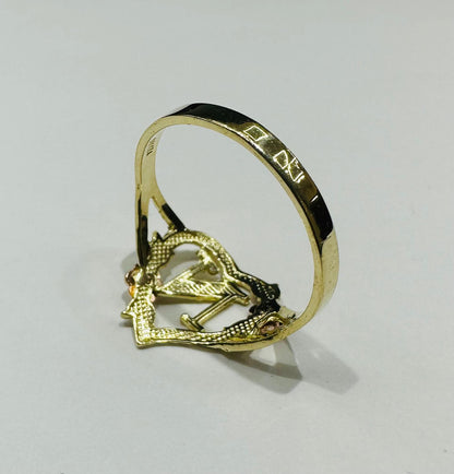 10K GOLD INITIAL "N" RING, SIZE: 9.0,  WEIGHT: 1.8gm