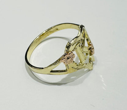 10K GOLD INITIAL "K" RING, SIZE: 9.0,  WEIGHT: 1.8gm