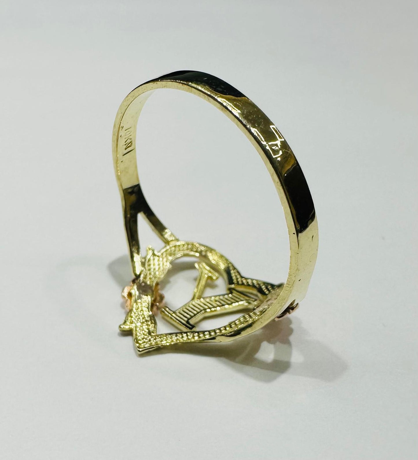 10K GOLD INITIAL "Y" RING, SIZE: 9.0,  WEIGHT: 1.8gm