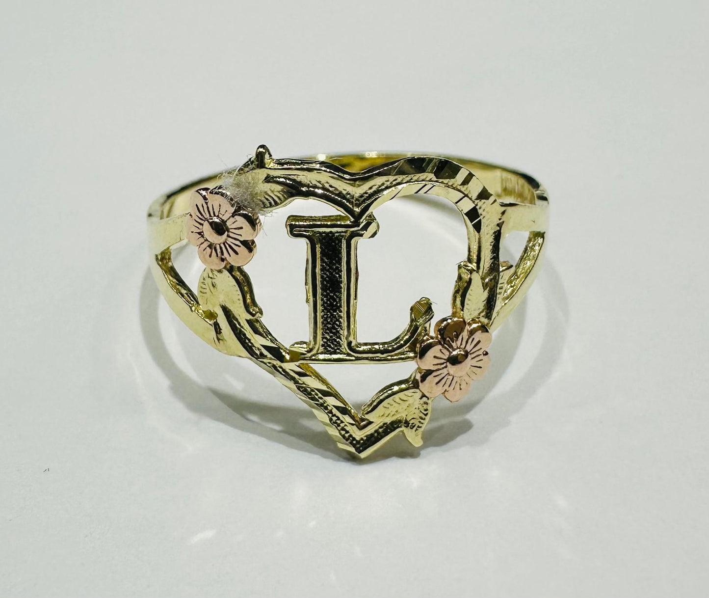10K GOLD INITIAL "L" RING, SIZE: 9.0,  WEIGHT: 1.8gm
