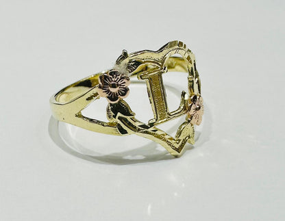 10K GOLD INITIAL "L" RING, SIZE: 9.0,  WEIGHT: 1.8gm