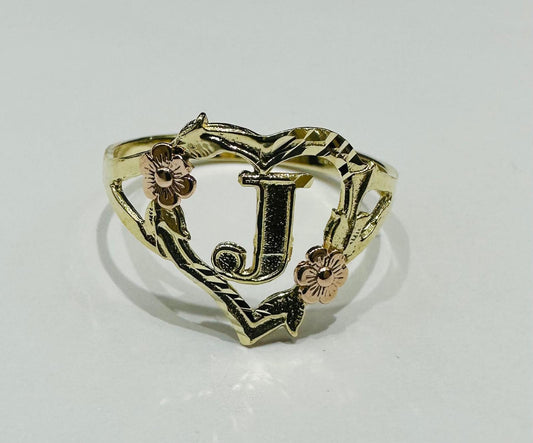 10K GOLD INITIAL "J" RING, SIZE: 9.0,  WEIGHT: 1.7gm