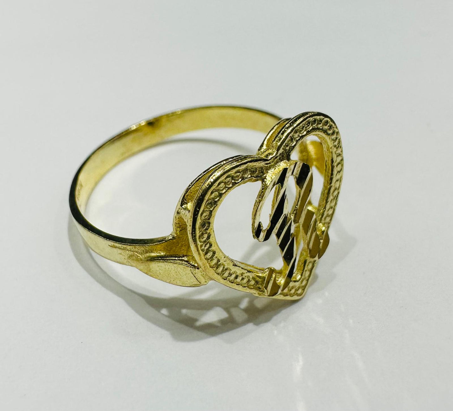 10K GOLD INITIAL "R" RING, SIZE: 7.9,  WEIGHT: 1.9gm