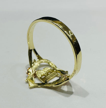 10K GOLD INITIAL "B" RING, SIZE: 9.0,  WEIGHT: 1.8gm
