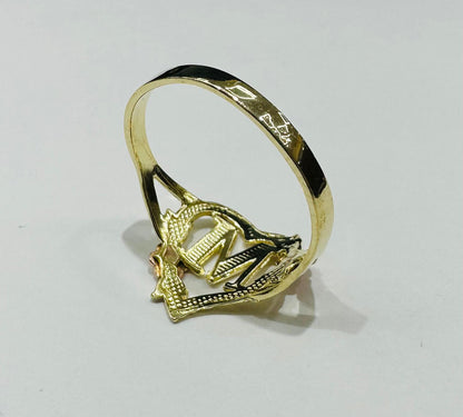 10K GOLD INITIAL "M" RING, SIZE: 9.2,  WEIGHT: 1.8gm