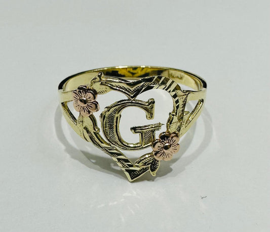 10K GOLD INITIAL "G" RING, SIZE: 9.0,  WEIGHT: 1.8gm