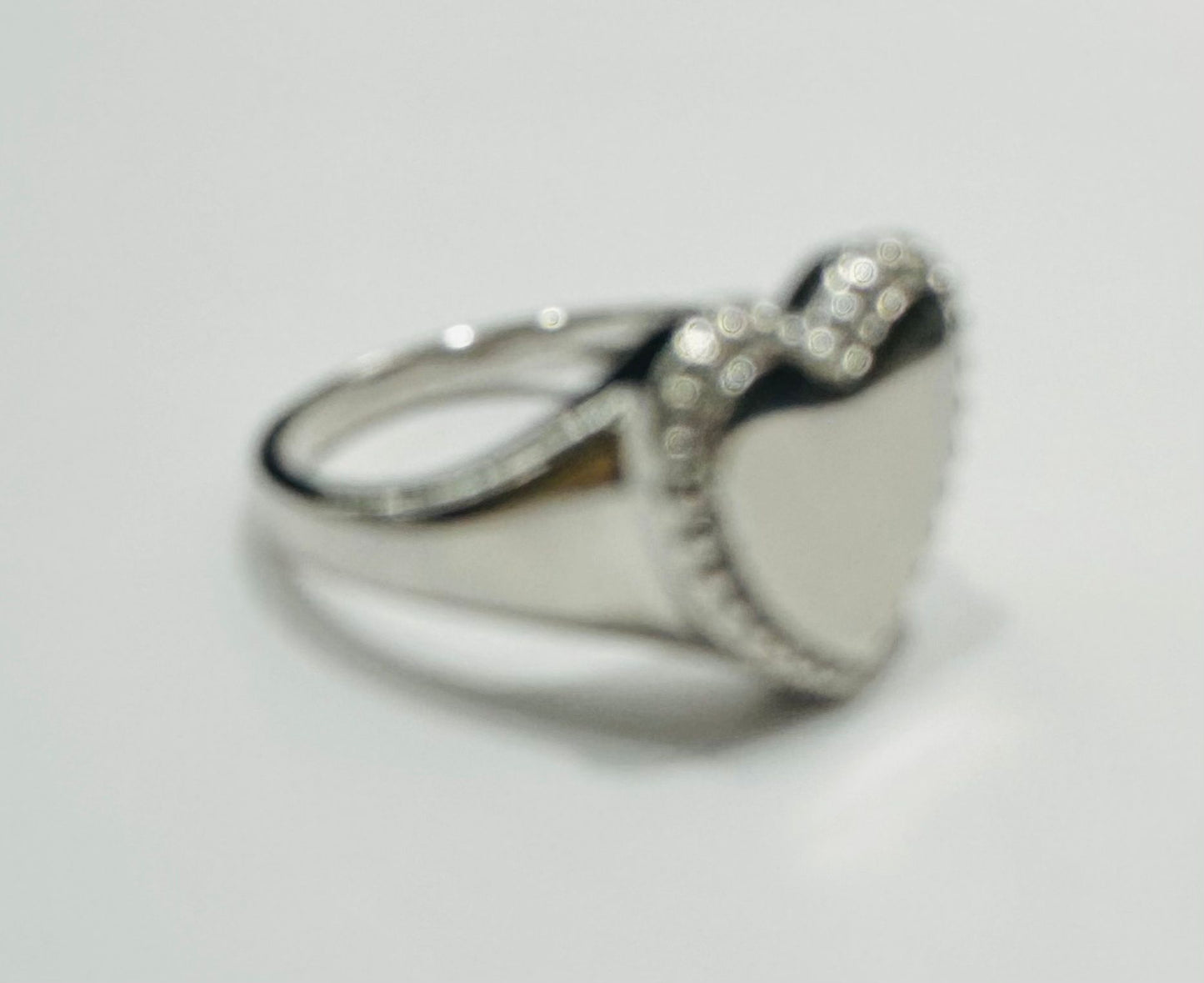 SILVER HEART RING, SIZE: 9.5,  WEIGHT: 4.7gm