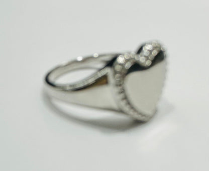 SILVER HEART RING, SIZE: 9.5,  WEIGHT: 4.7gm