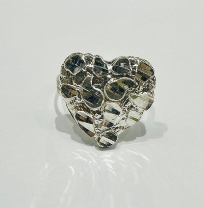 SILVER HEART RING, SIZE: 7.2,  WEIGHT: 2.2gm