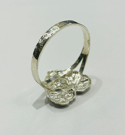 SILVER HEART RING, SIZE: 7.8,  WEIGHT: 1.8gm