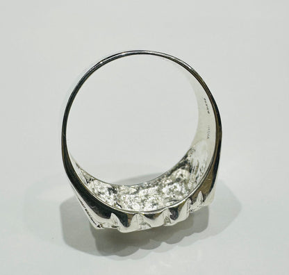 SILVER NUGGET RING, SIZE: 12.5,  WEIGHT: 8.1gm