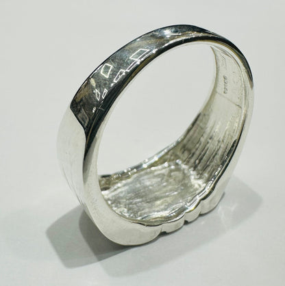 SILVER NUGGET RING, SIZE: 10.5,  WEIGHT: 6.0gm
