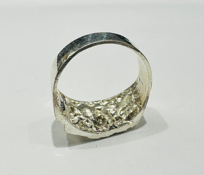 SILVER NUGGET RING, SIZE: 10.2 WEIGHT: 5.3gm