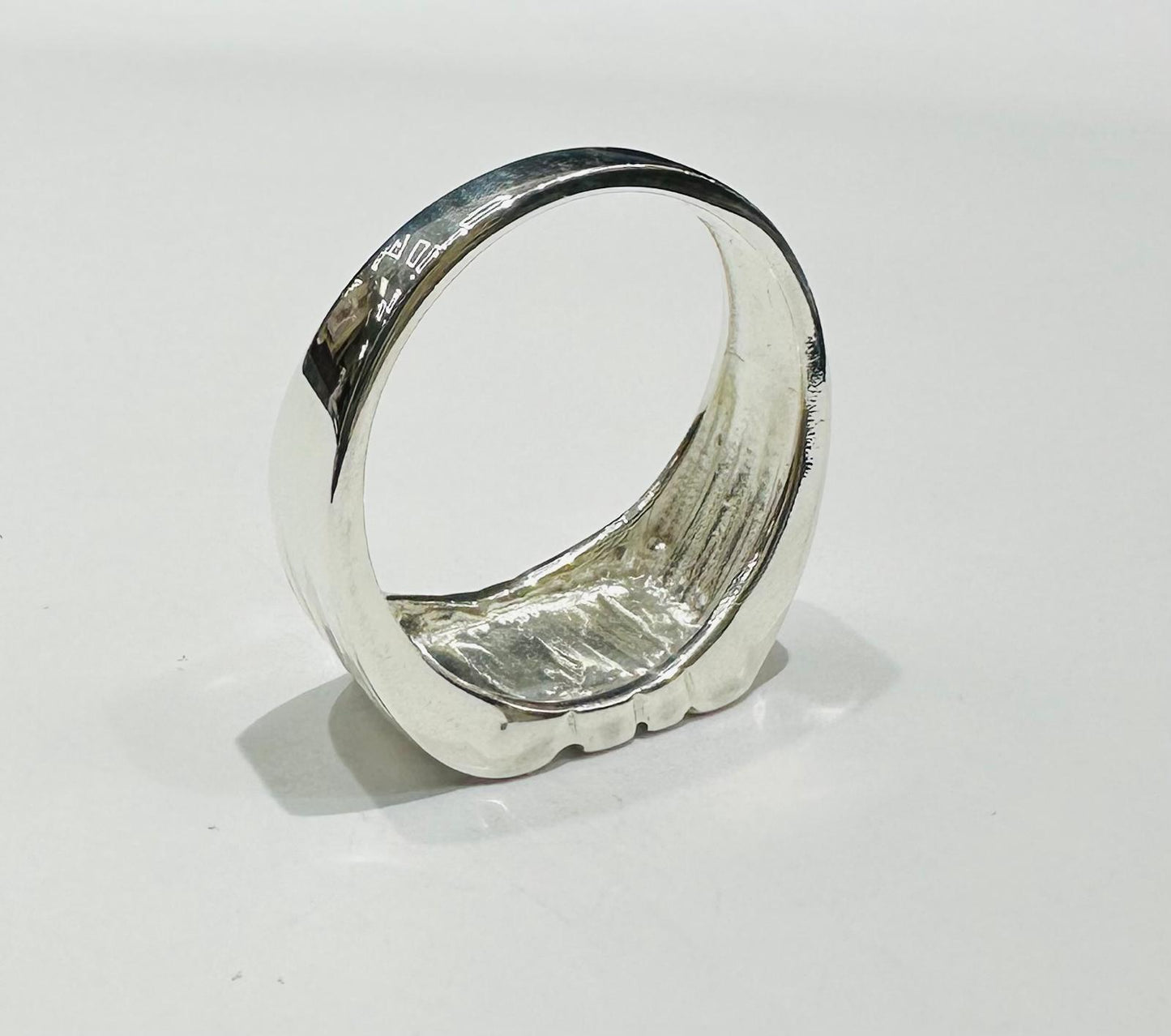 SILVER NUGGET RING, SIZE: 11.0 WEIGHT: 6.4gm