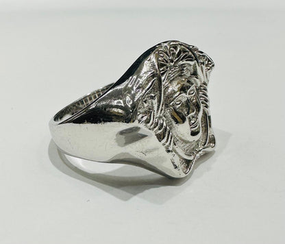 SILVER MEDUSA HEAD RING, SIZE: 10.0 WEIGHT: 8.6gm