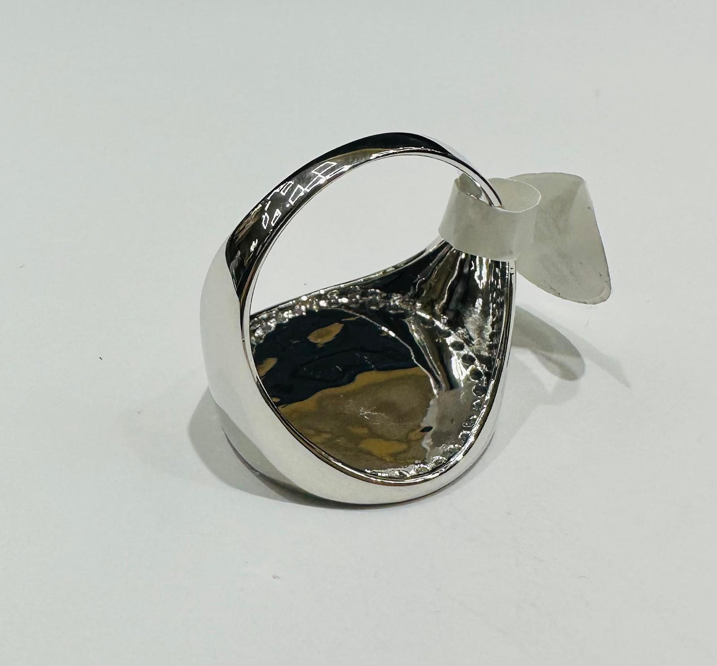 SILVER 50 PESOS CENTENARIO RING WITH CZ STONES, SIZE: 10.2 WEIGHT: 7.3gm