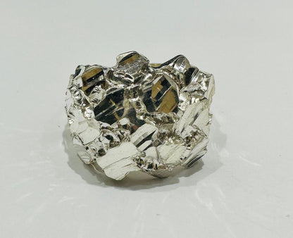 SILVER NUGGET RING, SIZE: 11.0 WEIGHT: 8.7gm