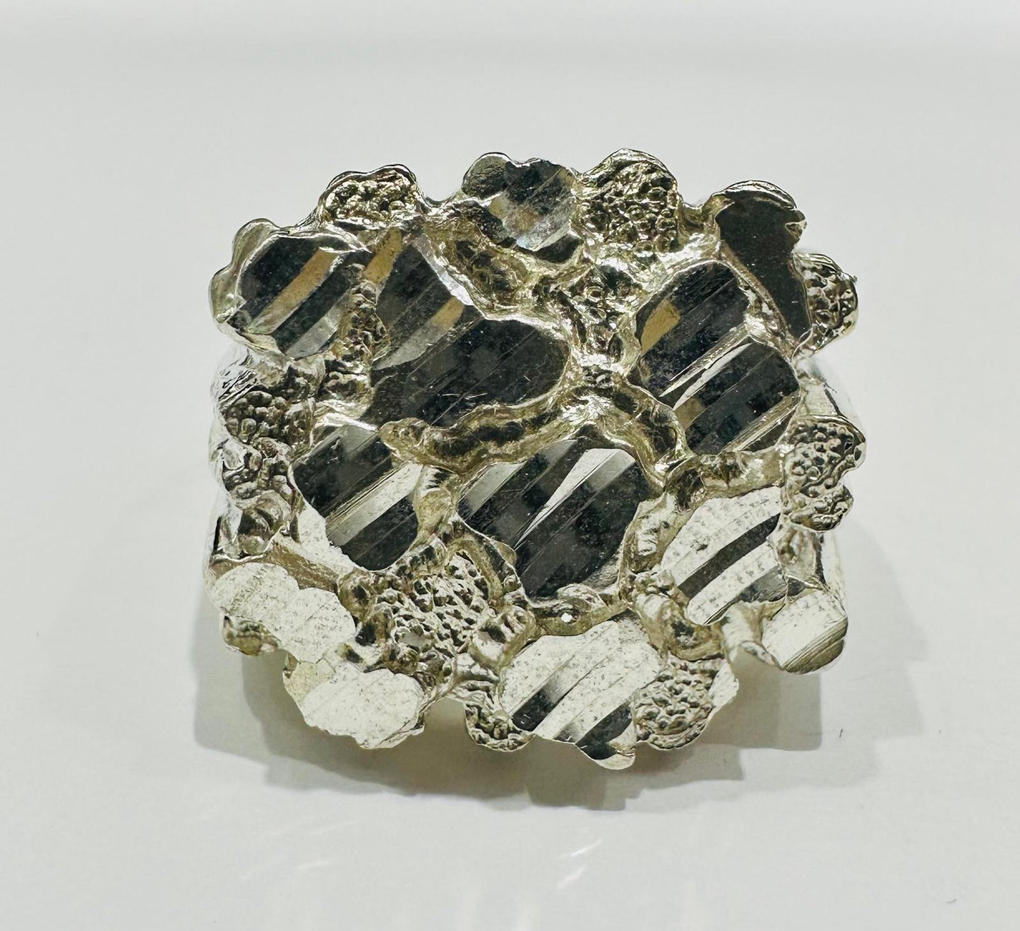 SILVER NUGGET RING, SIZE: 11.5,  WEIGHT: 15.3gm