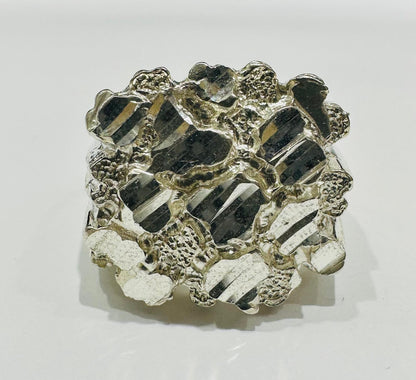 SILVER NUGGET RING, SIZE: 11.5,  WEIGHT: 15.3gm