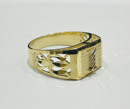 10K GOLD INITIAL LETTER RING "I"  SIZE: 8.0 WEIGHT: 2.6gm
