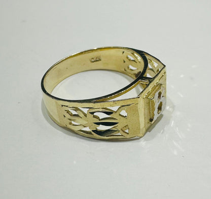 10K GOLD INITIAL LETTER RING "B"  SIZE: 7.8 WEIGHT: 2.7gm