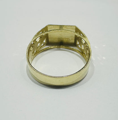 10K GOLD INITIAL LETTER RING "D"  SIZE: 8.0 WEIGHT: 3.0gm