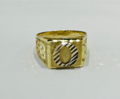 10K GOLD INITIAL LETTER RING "O"  SIZE: 10.0  WEIGHT: 3.3gm