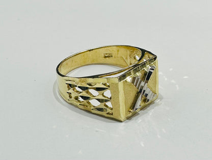 10K GOLD INITIAL LETTER RING "X"  SIZE: 10.0  WEIGHT: 4.3gm
