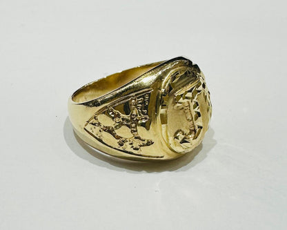 10K GOLD INITIAL LETTER RING "J"  SIZE: 8.5  WEIGHT: 6.3gm