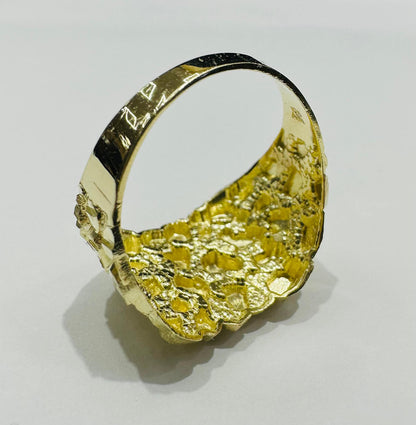 10K GOLD INITIAL LETTER "B" NUGGET RING - SIZE: 11.5 WEIGHT: 4.7gm