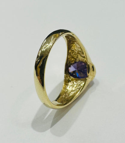 10K GOLD AMETHYST RING - SIZE: 3.0, WEIGHT: 1.9gm