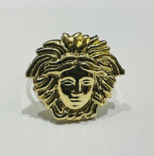 10K GOLD MEDUSA HEAD RING -SIZE: 7.0  WEIGHT:  3.3gm