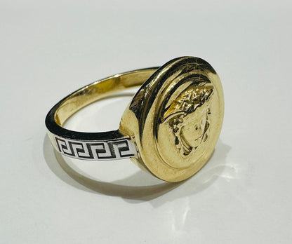 10K GOLD MEDUSA HEAD RING -SIZE: 8.4  WEIGHT: 2.9gm
