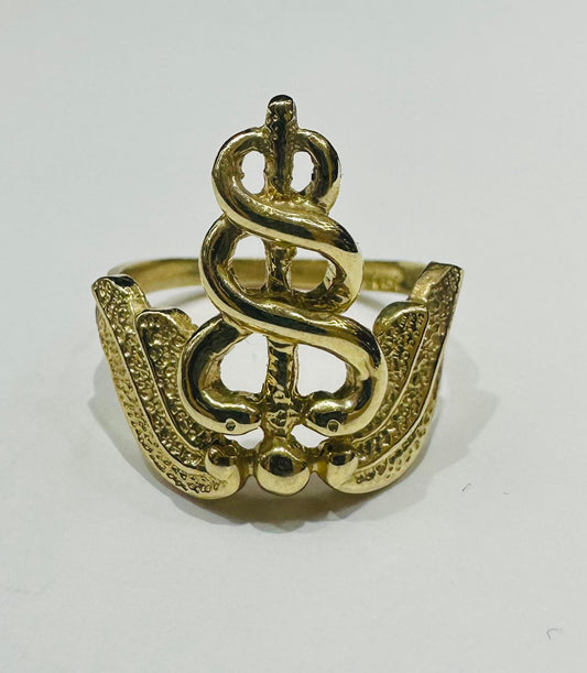 10K GOLD REGISTERED NURSE SYMBOL RING -SIZE: 6.8  WEIGHT: 3.8gm