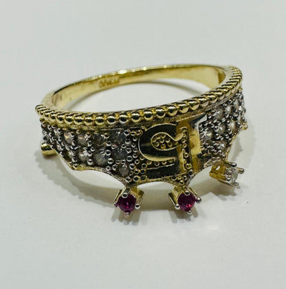 10K GOLD QUINCEANERA RING WITH CZ STONES -SIZE: 7.4 WEIGHT: 2.6gm